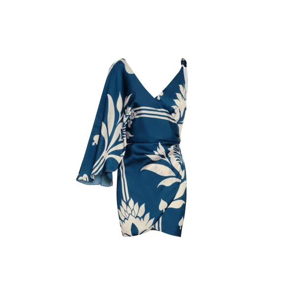 Andres Otalora luxury designer Dress with bold silhouette in linen
