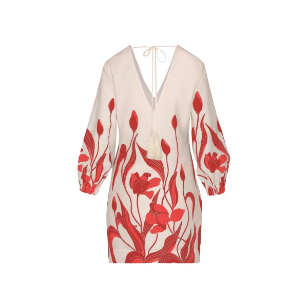 Andres Otalora luxury designer Dress with bold silhouette in linen