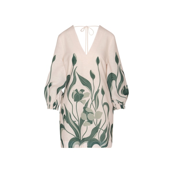 Andres Otalora luxury designer Dress with bold silhouette in linen