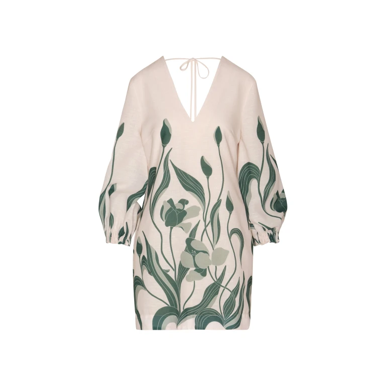 Andres Otalora luxury designer Dress with bold silhouette in linen