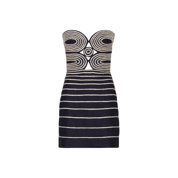 Andres Otalora luxury designer Dress with bold silhouette in linen