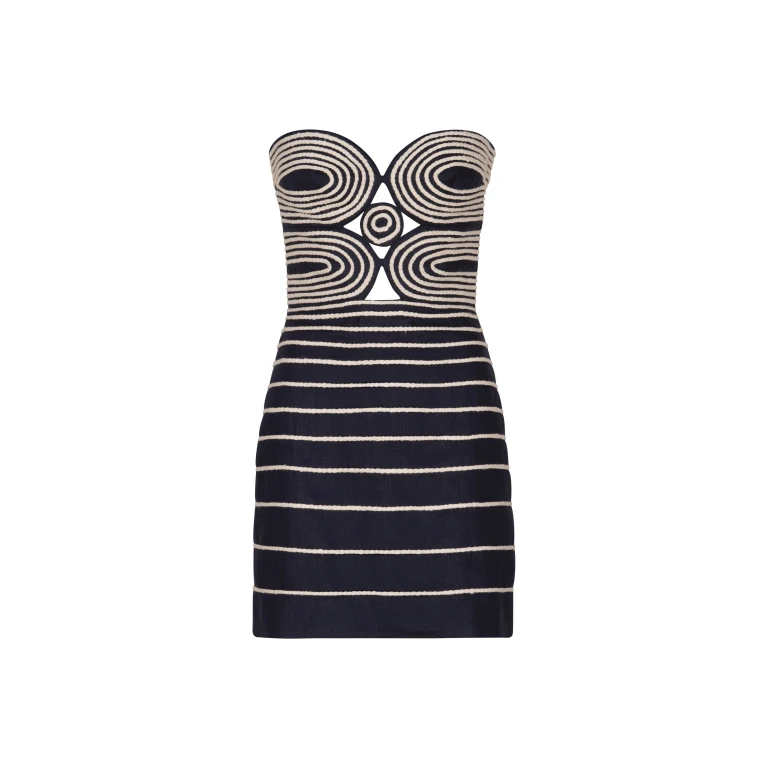 Andres Otalora luxury designer Dress with bold silhouette in linen
