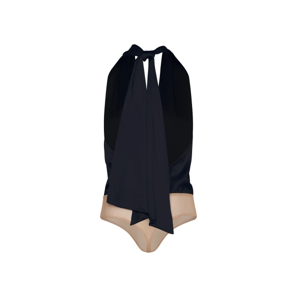 Andres Otalora luxury designer Swimsuit with bold silhouette in linen