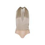 Andres Otalora luxury designer Swimsuit with bold silhouette in linen