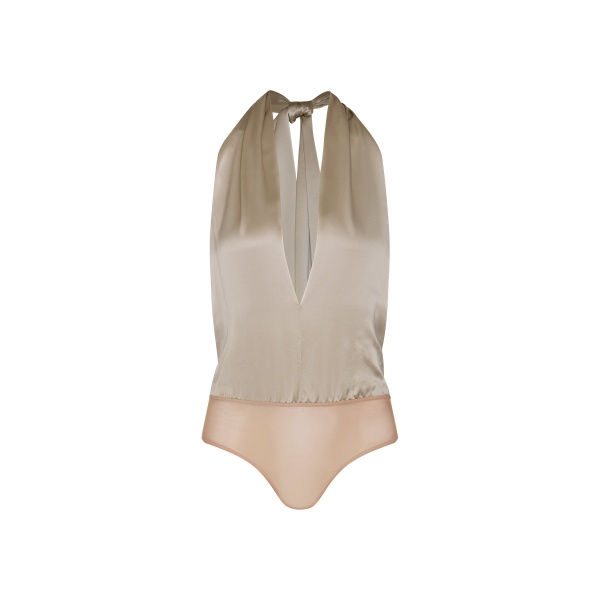 Andres Otalora luxury designer Swimsuit with bold silhouette in linen