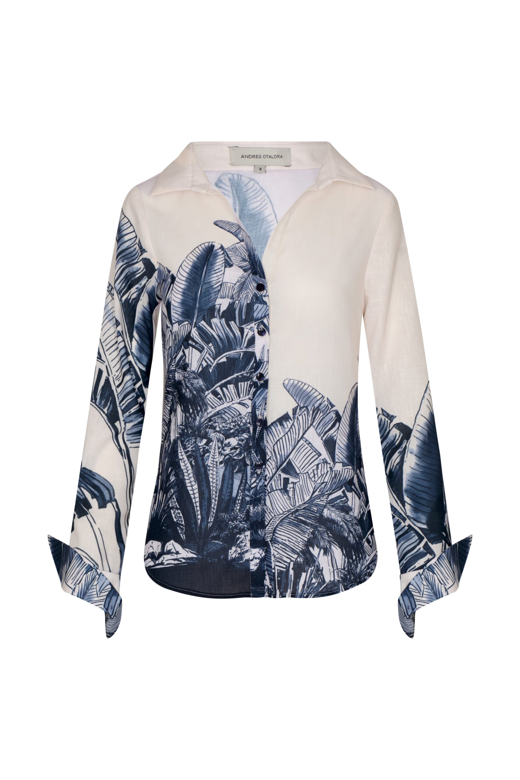 Andres Otalora Colombian Designer Top - Luxury Womenswear Andres Otalora luxury designer Top with bold silhouette in linen