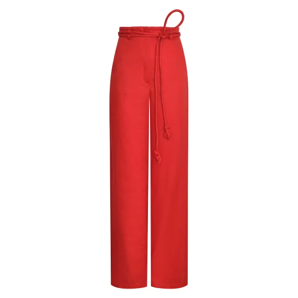 Andres Otalora luxury designer Pant with bold silhouette in linen
