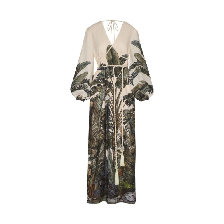 Andres Otalora luxury designer Dress with bold silhouette in linen