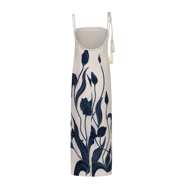 Andres Otalora luxury designer Dress with bold silhouette in linen