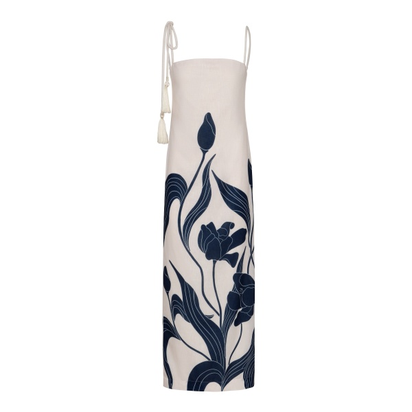 Andres Otalora luxury designer Dress with bold silhouette in linen