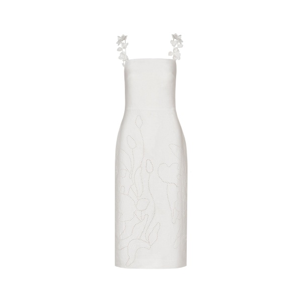 Andres Otalora luxury designer Dress with bold silhouette in linen