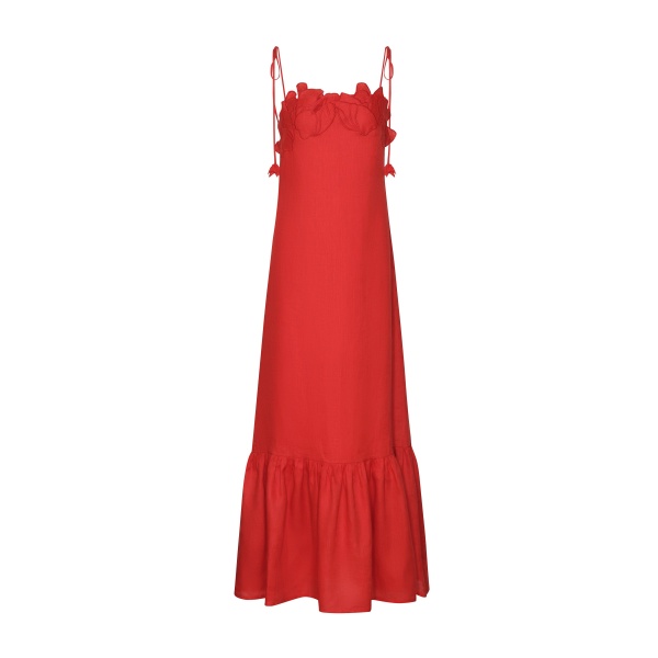 Andres Otalora luxury designer Dress with bold silhouette in linen