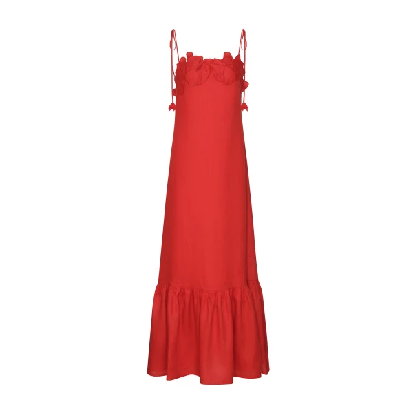 Andres Otalora luxury designer Dress with bold silhouette in linen