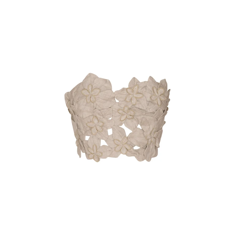 Andres Otalora luxury designer Top with bold silhouette in linen