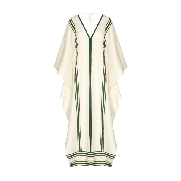 Andres Otalora luxury designer Dress with bold silhouette in linen