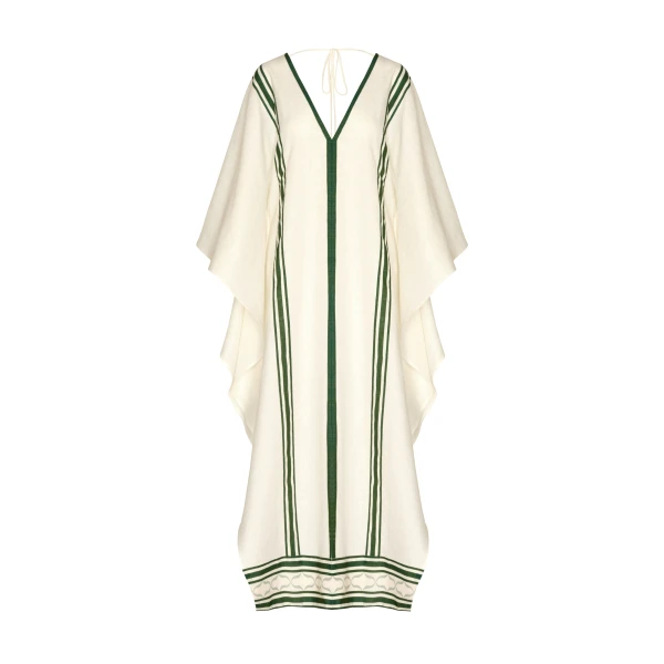 Andres Otalora luxury designer Dress with bold silhouette in linen