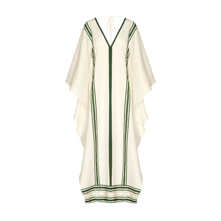 Andres Otalora luxury designer Dress with bold silhouette in linen
