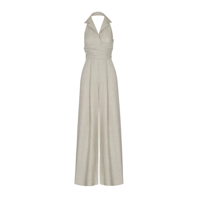 Andres Otalora luxury designer Jumpsuit with bold silhouette in linen