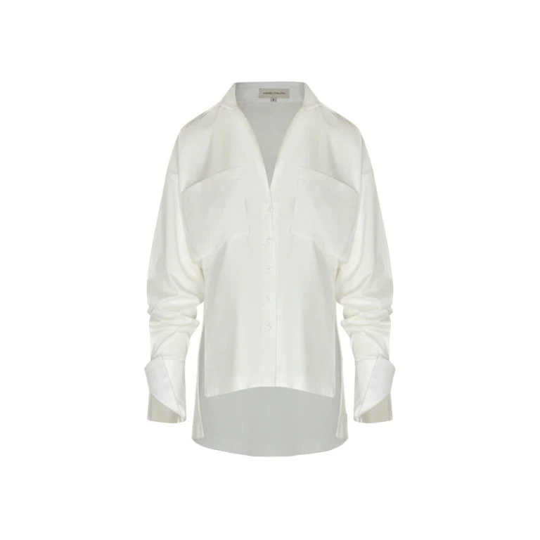 Andres Otalora luxury designer Top with bold silhouette in linen
