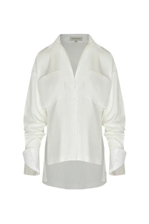 Andres Otalora Colombian Designer Top - Luxury Womenswear Andres Otalora luxury designer Top with bold silhouette in linen