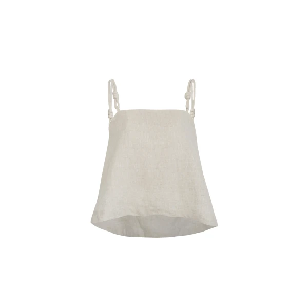 Andres Otalora luxury designer Top with bold silhouette in linen
