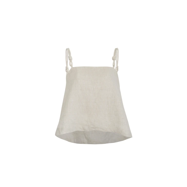 Andres Otalora luxury designer Top with bold silhouette in linen