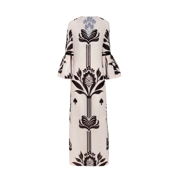 Andres Otalora luxury designer Dress with bold silhouette in linen