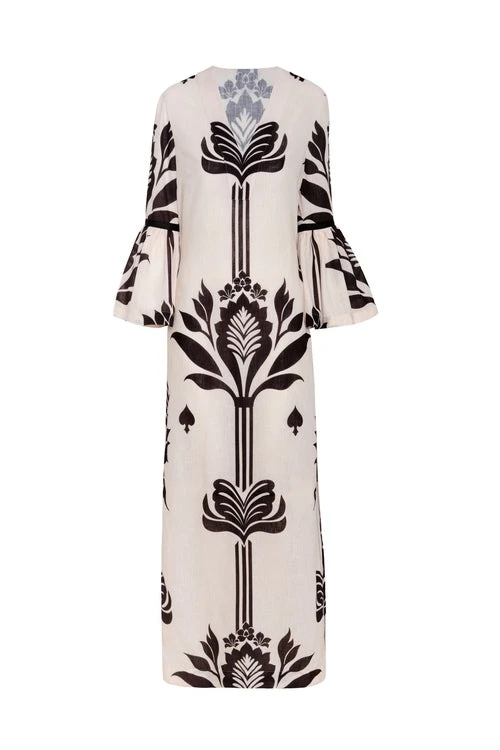 Andres Otalora Colombian Designer Dress - Luxury Womenswear Andres Otalora luxury designer Dress with bold silhouette in linen