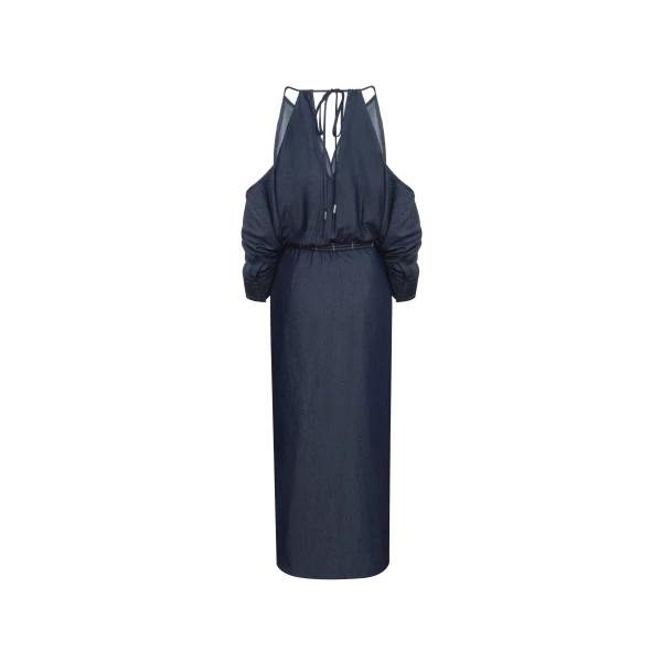 Andres Otalora luxury designer Dress with bold silhouette in linen