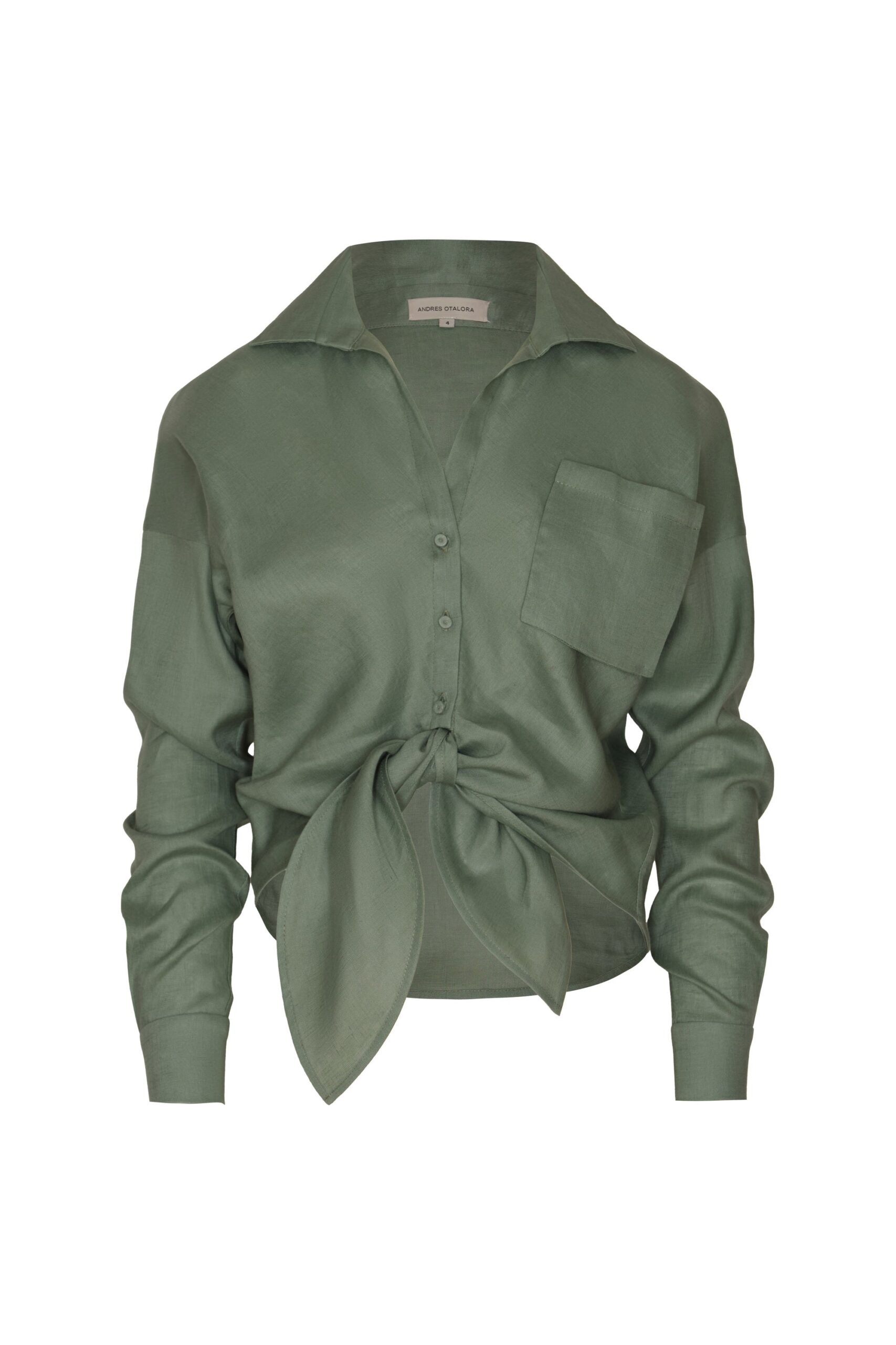Andres Otalora Colombian Designer Top - Luxury Womenswear Andres Otalora luxury designer Top with bold silhouette in linen