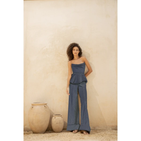 Andres Otalora luxury designer Pant with bold silhouette in linen