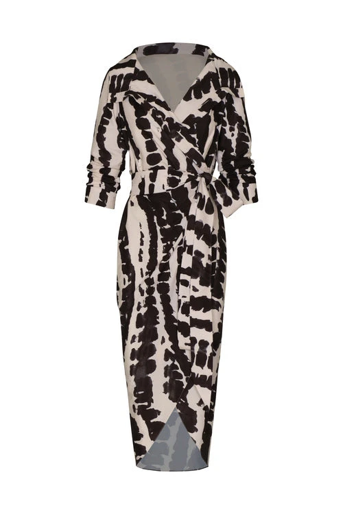 Andres Otalora Colombian Designer Dress - Luxury Womenswear Andres Otalora luxury designer Dress with bold silhouette in linen
