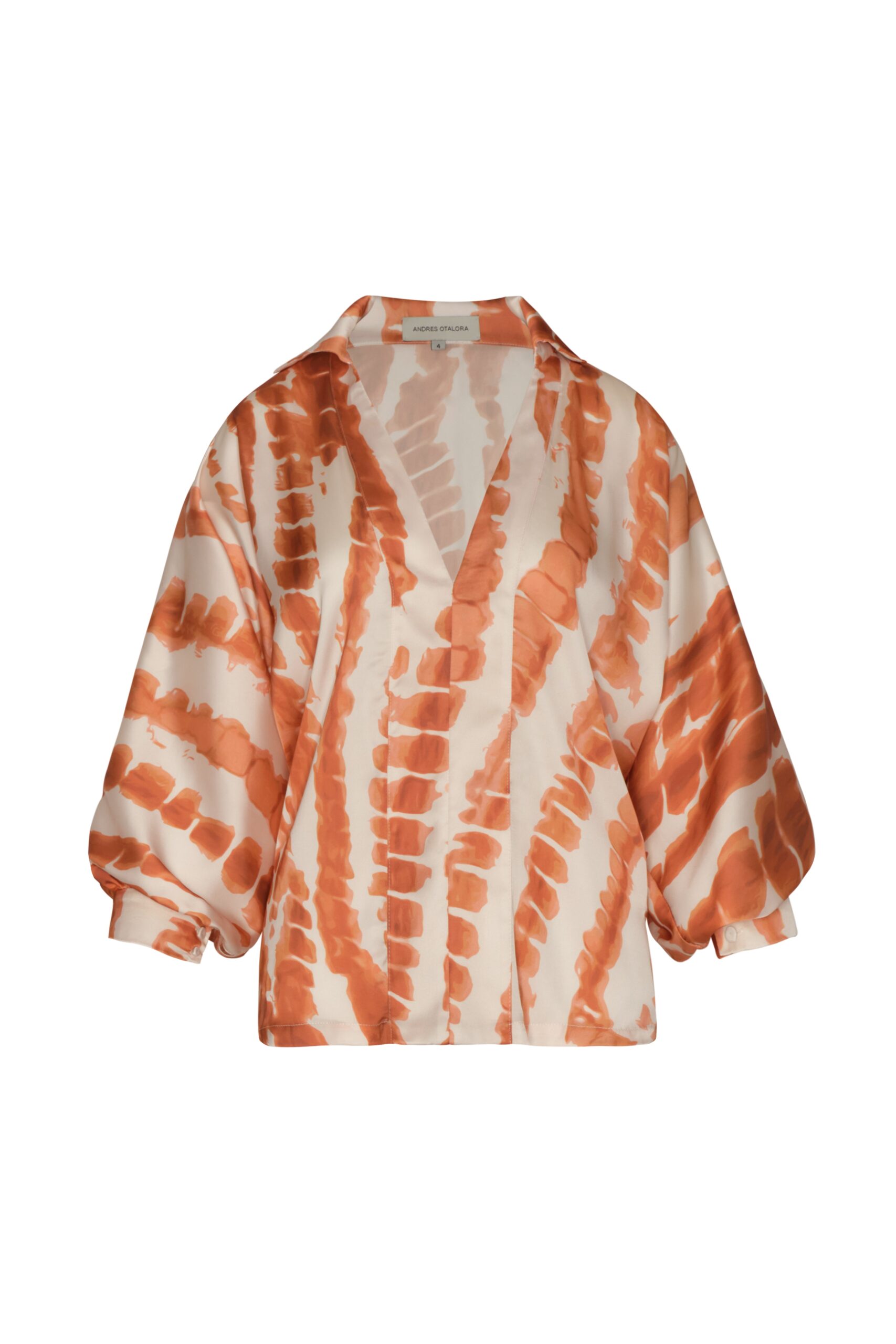 Andres Otalora Colombian Designer Top - Luxury Womenswear Andres Otalora luxury designer Top with bold silhouette in linen