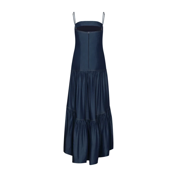 Andres Otalora luxury designer Dress with bold silhouette in linen