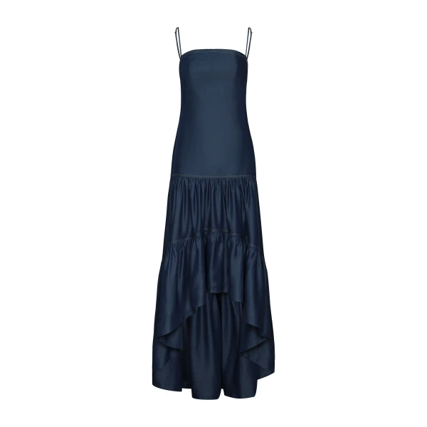 Andres Otalora luxury designer Dress with bold silhouette in linen