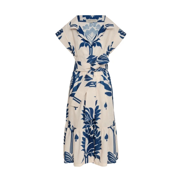 Andres Otalora luxury designer Dress with bold silhouette in linen