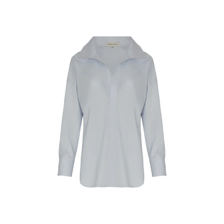 Andres Otalora luxury designer Top with bold silhouette in linen