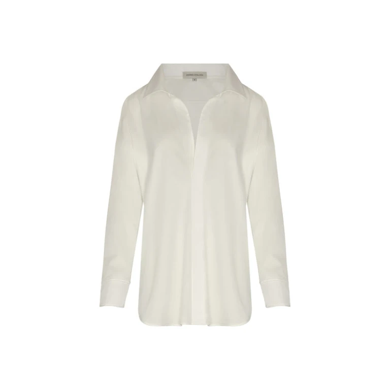 Andres Otalora luxury designer Top with bold silhouette in linen