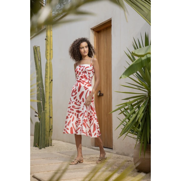 Andres Otalora luxury designer Dress with bold silhouette in linen