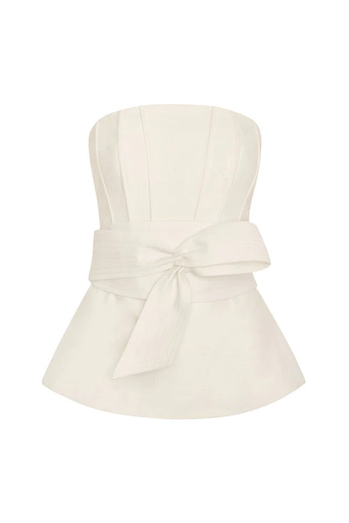 Andres Otalora Colombian Designer Top - Luxury Womenswear Andres Otalora luxury designer Top with bold silhouette in linen