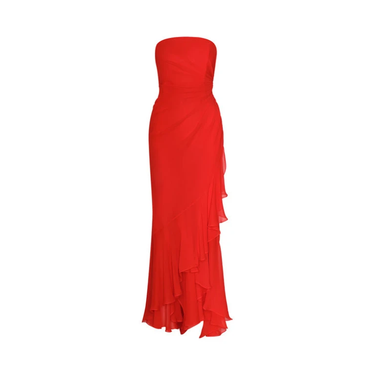 Andres Otalora luxury designer Dress with bold silhouette in linen