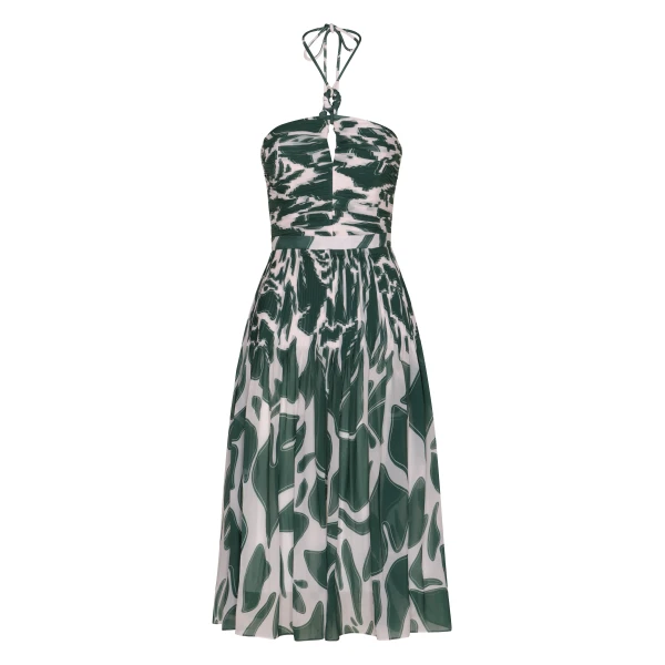 Andres Otalora luxury designer Dress with bold silhouette in linen