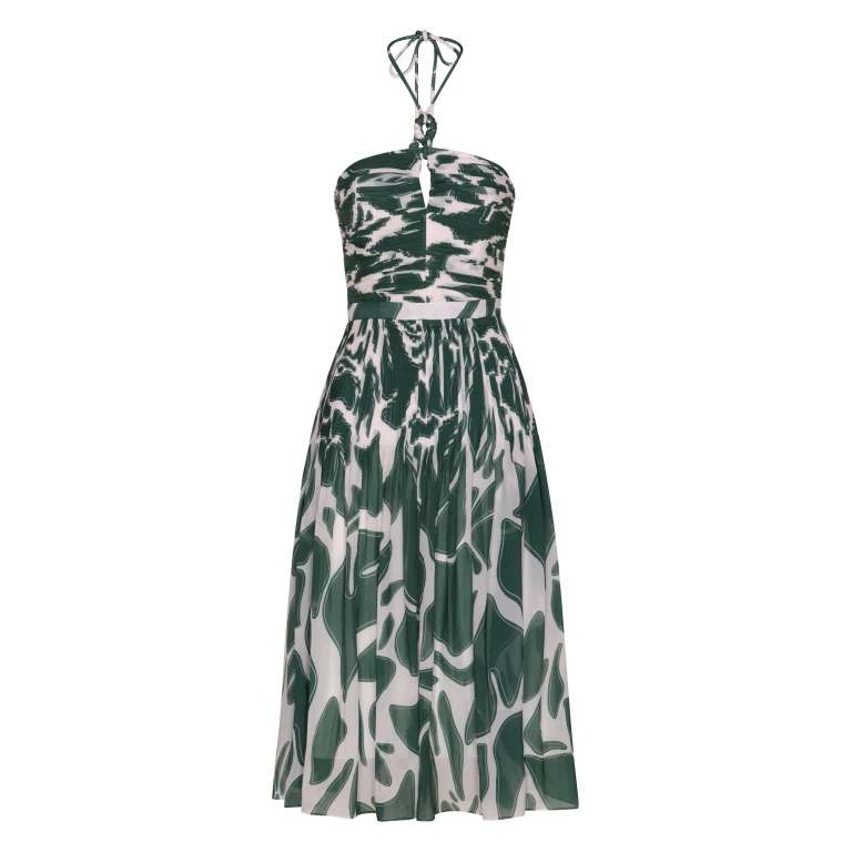 Andres Otalora luxury designer Dress with bold silhouette in linen