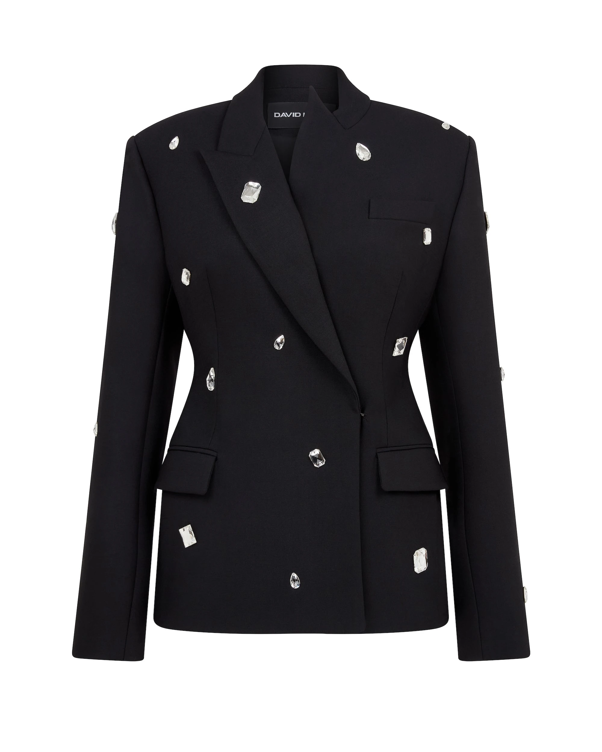 David Koma Allover Crystal Embroidered Tailored Jacket David Koma Allover Crystal Embroidered Tailored Jacket