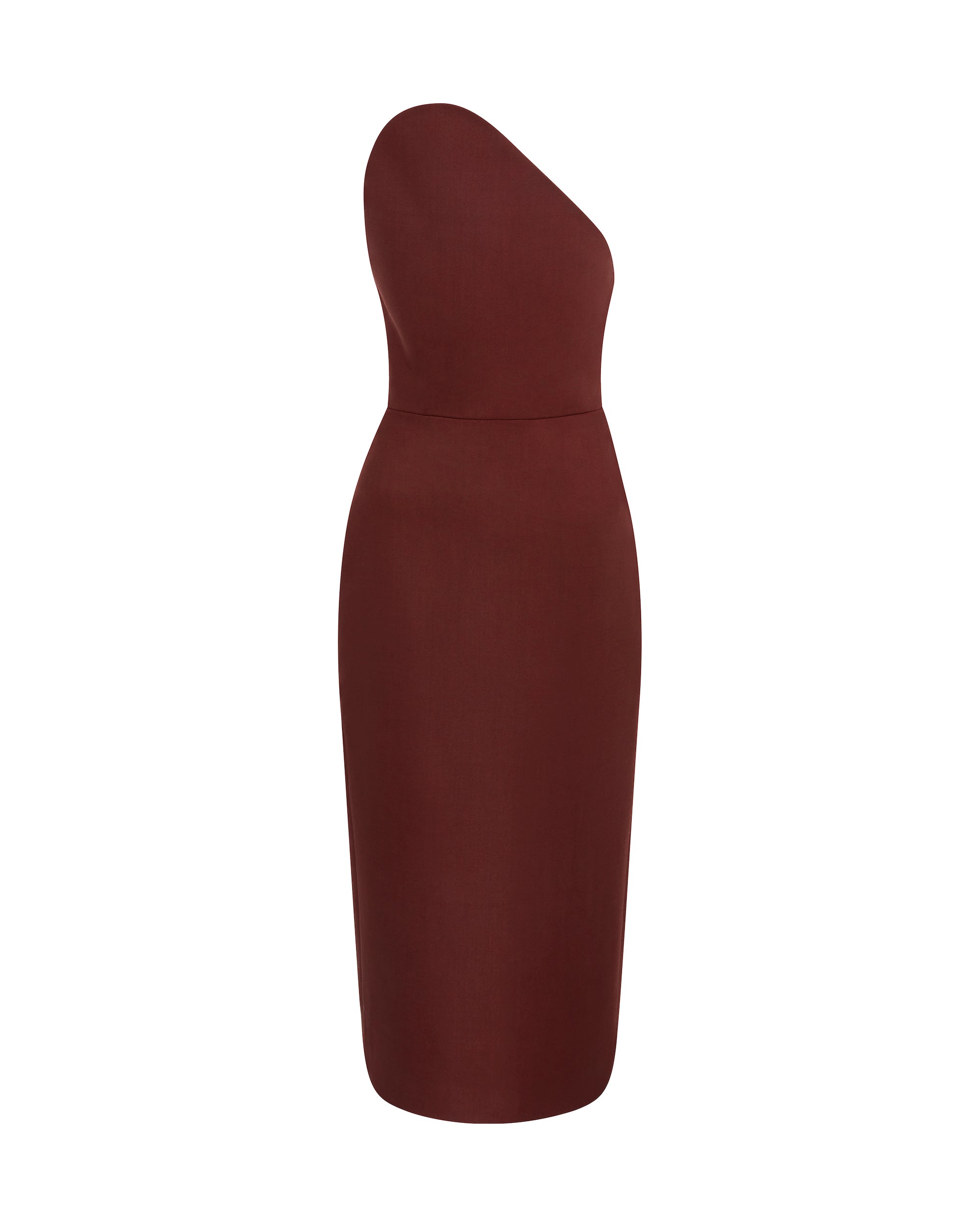 David Koma Asymmetric Cut Strapless Midi Dress