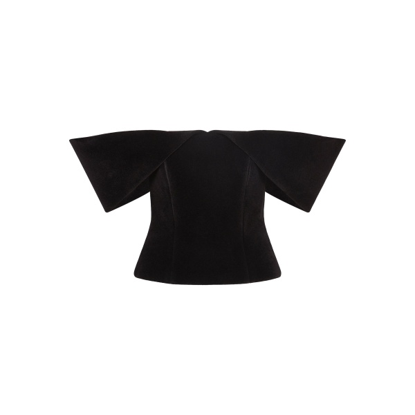 David Koma Off Shoulder Sculptured Corset Top In Black