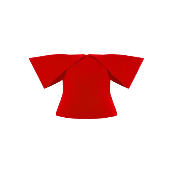 David Koma Off Shoulder Sculptured Corset Top In Red