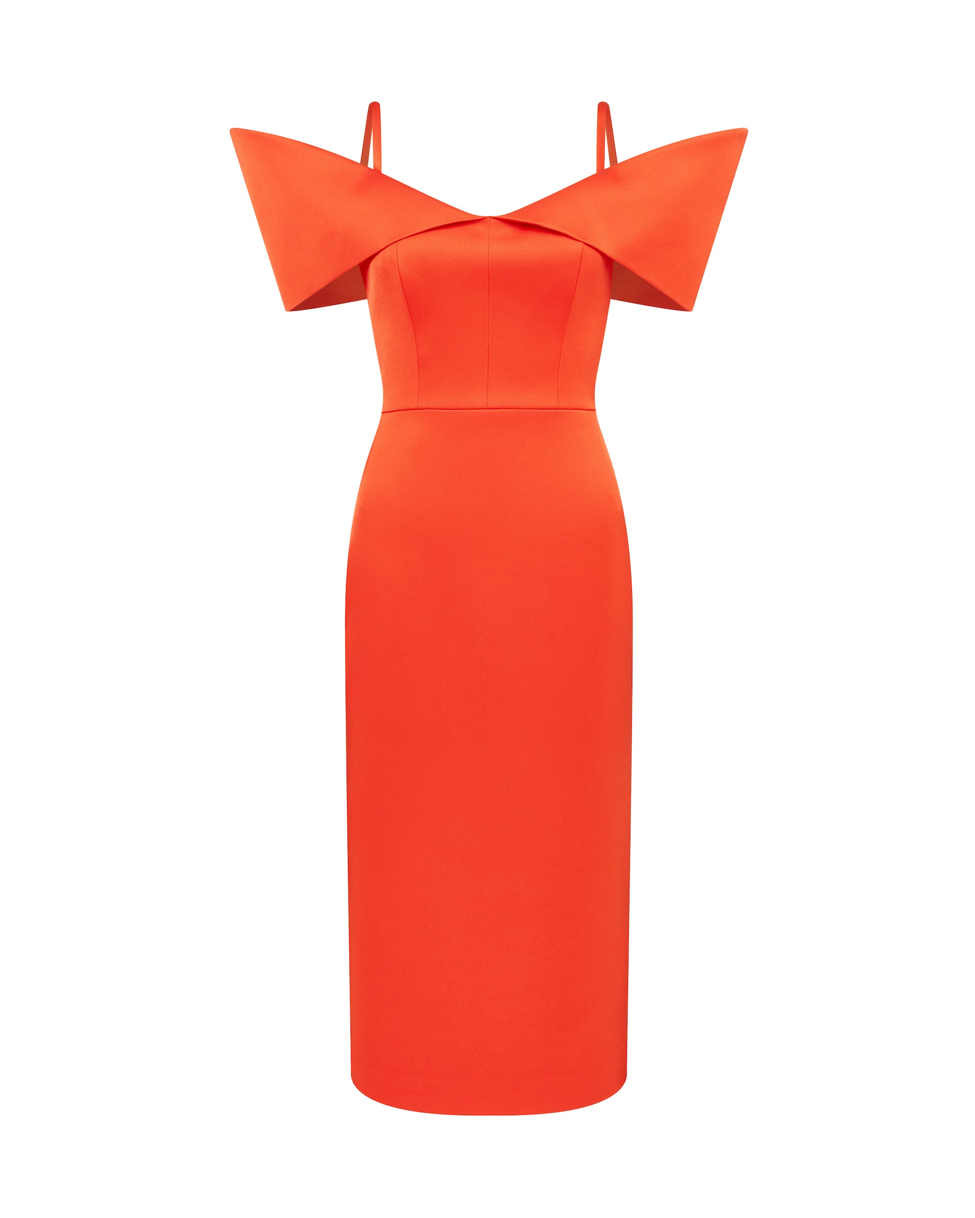 David Koma Structured Open Shoulder Midi Dress