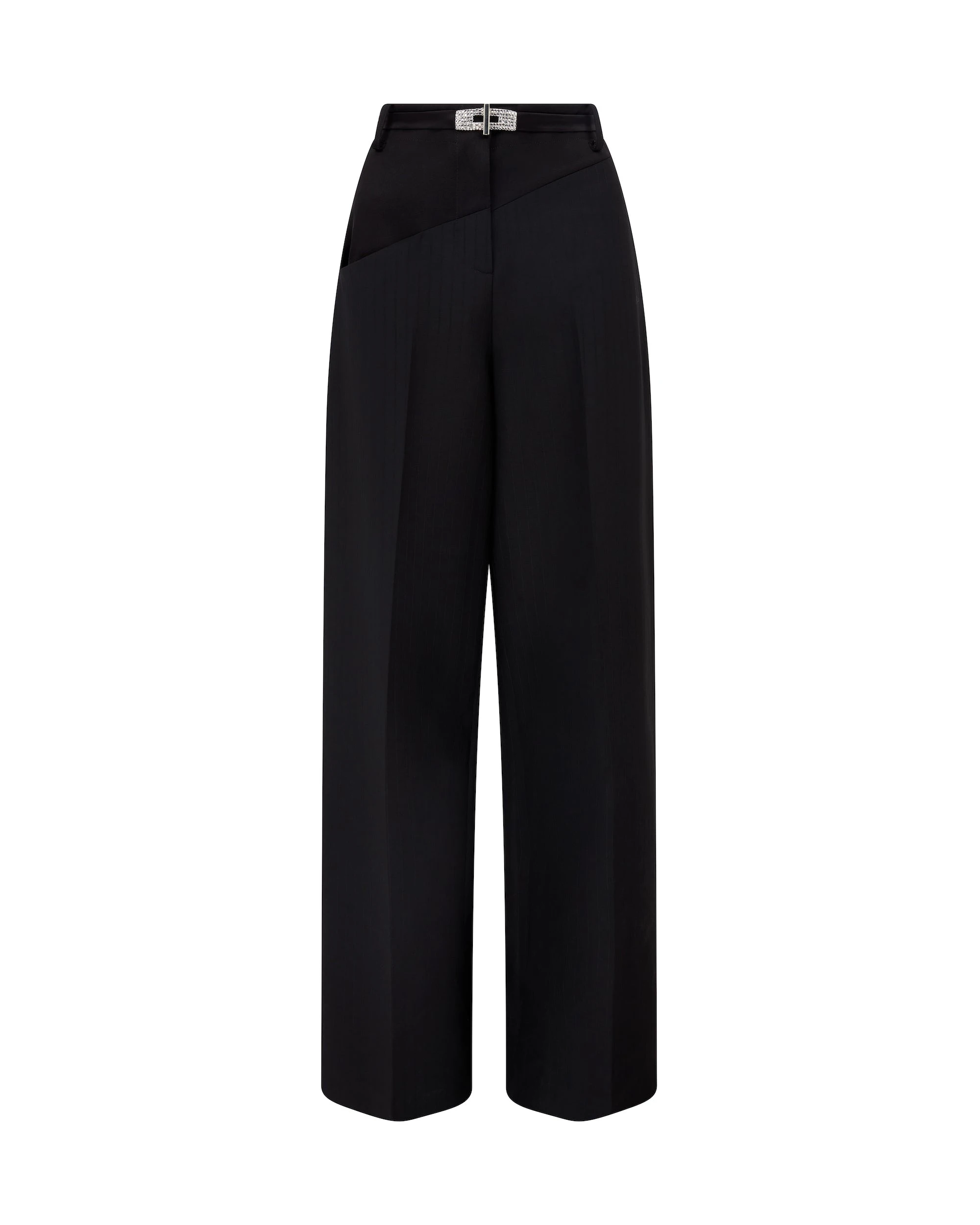 David Koma Tailored Trousers With Crystal Buckle Belt David Koma Tailored Trousers With Crystal Buckle Belt