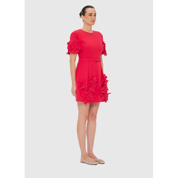 Short 3D floral appliqué sleeve